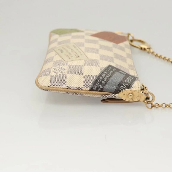 LOUIS VUITTON Damier Azur Pochette Mira MM Accessory Pouch N63078 LV Auth 126086 - Picture 8 of 16